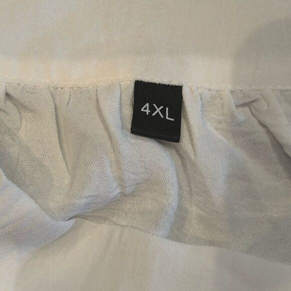 Women’s White Halter Neck Casual Loose Top Blouse Side Bow Tie Size 4XL NEW - Picture 6 of 7